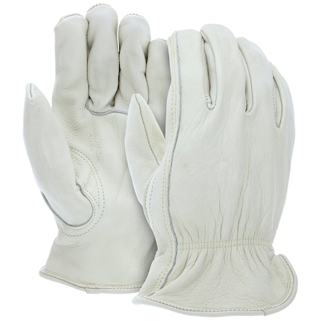 Mcr Safety Gloves, Cow Grain Drvr Glv Keystn Thb FR stitch, XXL, 12PK 32114XXL